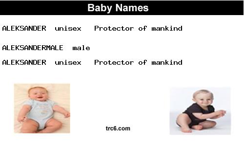 aleksander baby names